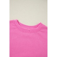 Bonbon Plain Drop Shoulder Crewneck Pullover Sweatshirt - L