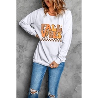 Beige FALL VIBES Graphic Drop Shoulder Sweatshirt - M