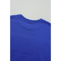 Dark Blue Game Day Crew Neck Graphic Pullover Sweatshirt - S