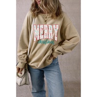 Parchment Festive Element Printed MERRY Christmas Graphic Sweatshirt - L