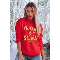 Red Merry &amp; Bright Printed Christmas Pullover Sweatshirt - 2XL