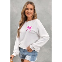 White Sweet Bow Printed Valentines Graphic Sweatshirt - 2XL