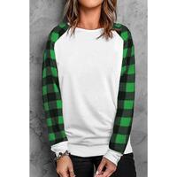 Azura Exchange Plaid Long Sleeve Sweatshirt - M