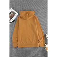 Brown Zip-Up Pocket Drawstring Hoodie Jacket - 2XL