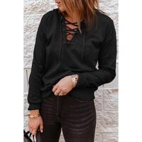 Azura Exchange Solid Color Lace-up Hoodie - 2XL