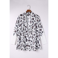 Azura Exchange White Vintage Leopard Print Open Cardigan - 2XL