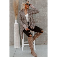 Leopard Open Front Cardigan - S