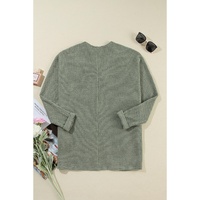 Laurel Green Waffle Knit Open Front Cardigan - L