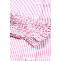 Azura Exchange Striped Boyfriend Shirt with Pocket - M