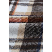 Geometric Plaid Print Pocketed Shacket - XL