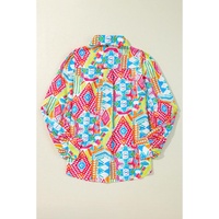 Multicolour Abstract Printed Long Sleeve Casual Shirt - M