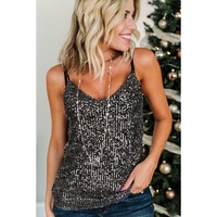 Gray Sequin Tank Top - M