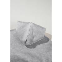 Gray Solid Exposed Seams Hoodie and Joggers Activewear Set - S
