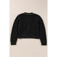 Black Shimmer Flap Pocket Button up Cardigan - M