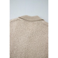 Jet Stream Collared Drop Shoulder Button Up Cardigan with Pocket - L