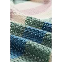 Green Striped Color Block Hollowed Knit Cardigan - M