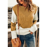 Two-Tone Chevron Pullover Sweater - L