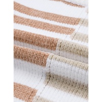 Stripe Blocked Drop Shoulder Slouchy Sweater - M