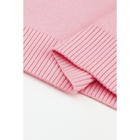 Pink Floral Pattern Drop Shoulder Sweater - M