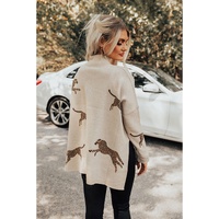 Parchment Lively Cheetah Print High Neck Split Hem Sweater - L