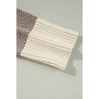 Simply Taupe Colorblock Loose Pullover Sweater - L