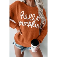 Flamingo Hello Pumpkin Graphic Sweater - 2XL