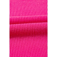 Rose Red Heart Shape Drop Shoulder Round Neck Sweater - M