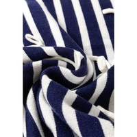 Blue Stripe Knitted Bow Decor Sweater Vest - M