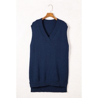Dark Blue Knit Vest Pullover Sweater - M
