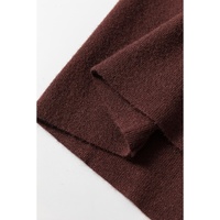 Coffee Slim Fit Mock Neck Side Slit Sweater Dress - XL