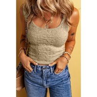 Apricot Textured U Neck Slim Fit Sweater Vest - S