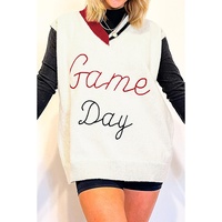 White Vintage Game Day Sweater Vest - S