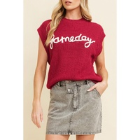 Racing Red Game Day Rugby Football Season Sweater Vest - L