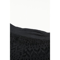 Black Lace Shorts Attached Swim Bottom - M