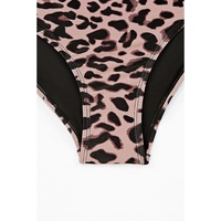 Black Square Neck Sleeveless Fashion Print Tankini Set - M
