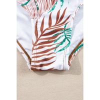 Mineral Red Drawstring Tummy Control Mix-and-match 2pcs Tankini Swimsuit - M