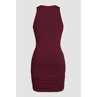 Red Dahlia Ruched Sleeveless Bodycon Dress - XL
