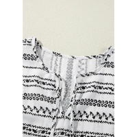 Black Stripe V Neck Bell Sleeve High Waist Mini Dress - L