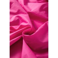 Bright Pink Solid Color Puff Sleeve Tie Front High Waist Mini Dress - M