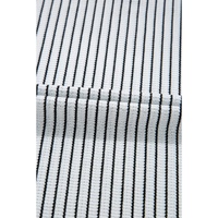 White Stripe Criss Cross Side Slits Slim Fit Sleeveless Midi Dress - S