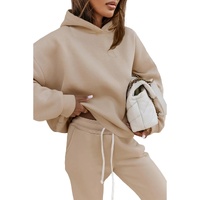 Pale Khaki Chunky Two-piece Hooded Sweatsuit - XL