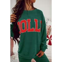 Evergreen JOLLY Corded Long Sleeve Top and Pockets Pants Set - S