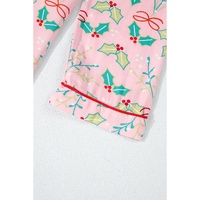 Multicolour Floral Christmas Pajamas Set - XL