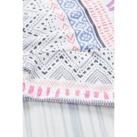Multicolor Aztec Print Short Sleeve Romper - L