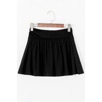 Black Wide Waistband Ruched Skort - S