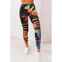 Azura Exchange Tie Dye Hollow Out Fitness Leggings - XL