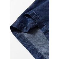 Sail Blue Side Pockets Frilled Smocked High Waist Wide Leg Jeans - S