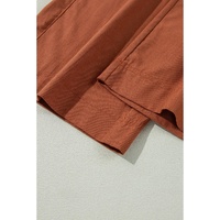 Red Dahlia Elastic Waist Pocketed Casual Straight Leg Pants - S