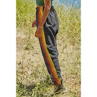 Dark Grey Counting Rainbows High Waist Sweatpants - L