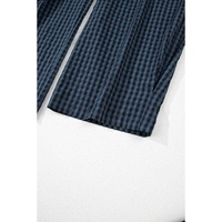 Sail Blue Plaid Print Buttoned Pocketed High Waist Overall - M